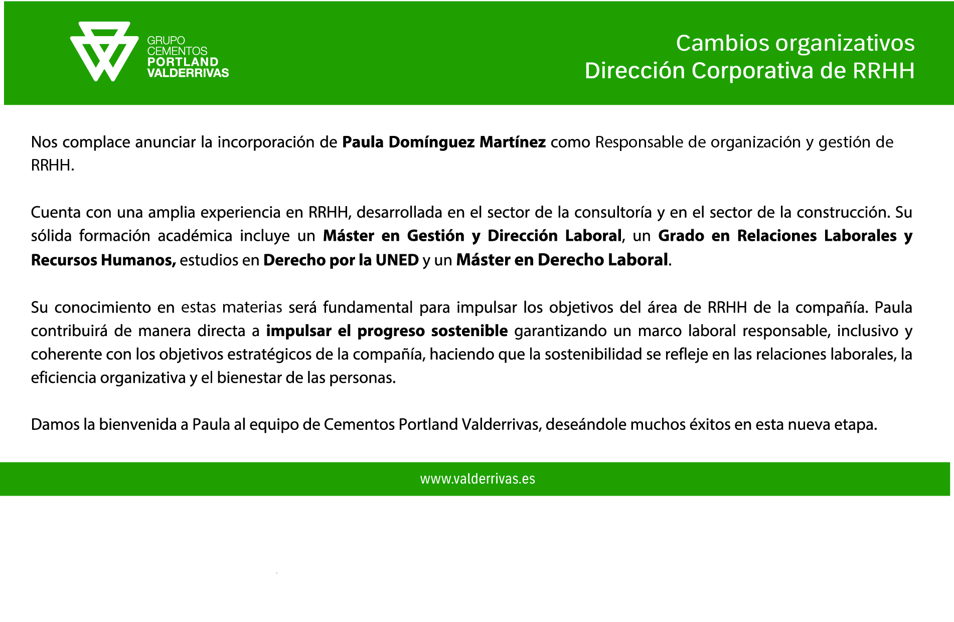Nueva incorporación: Paula Domínguez Martínez